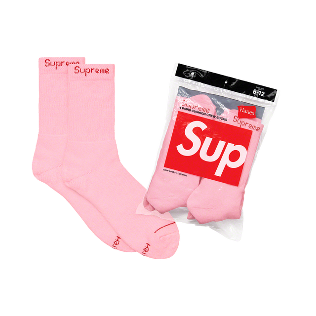 Supreme X Hanes Socks Pink