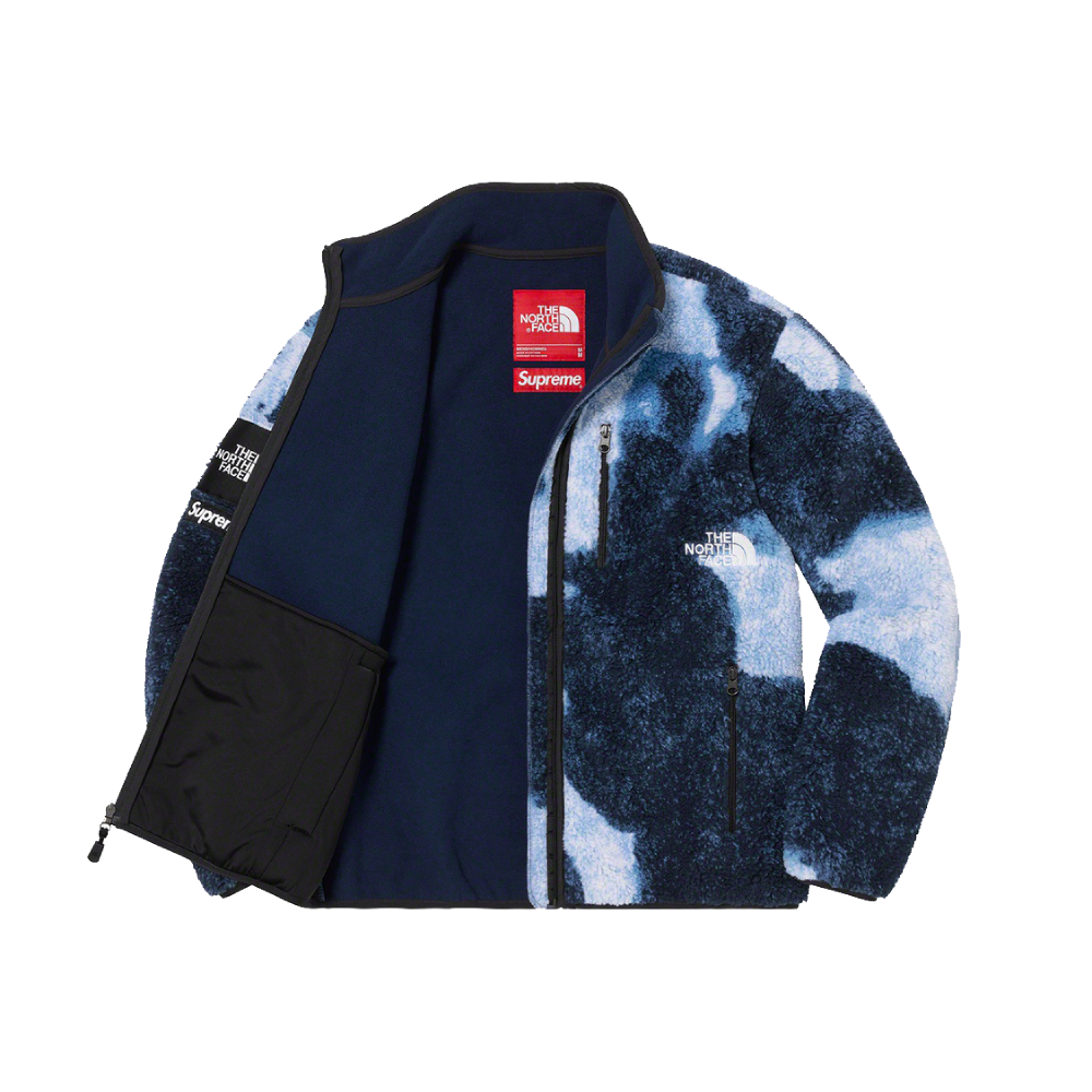 TNF Bleached Denim Print Fleece Jacket L